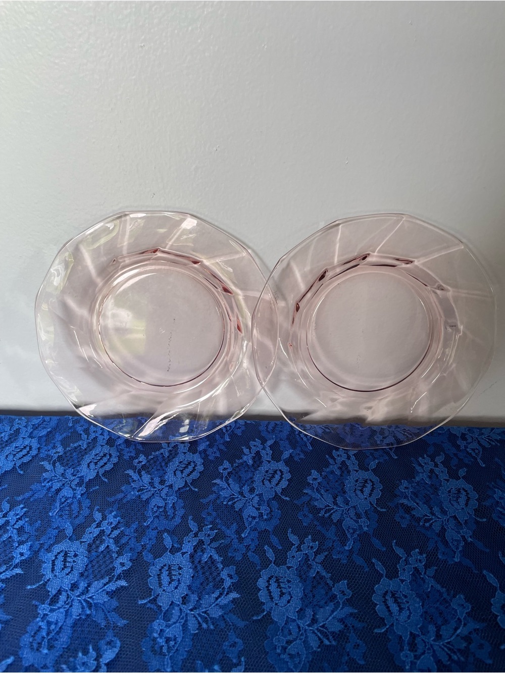 Vintage Pink Depression Glass Salad/Dessert Plates - Set of 2